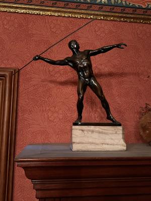 [bronze sculpture:nude male with javelin]